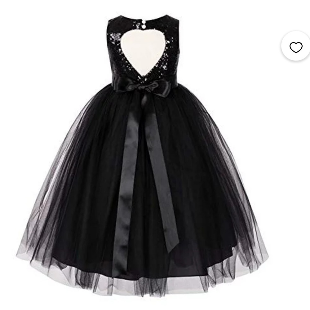 Ekidsbridal Heart Cutout Sequin Formal Dress Wedding Flower Girl Formal Dress - Picture 2 of 10